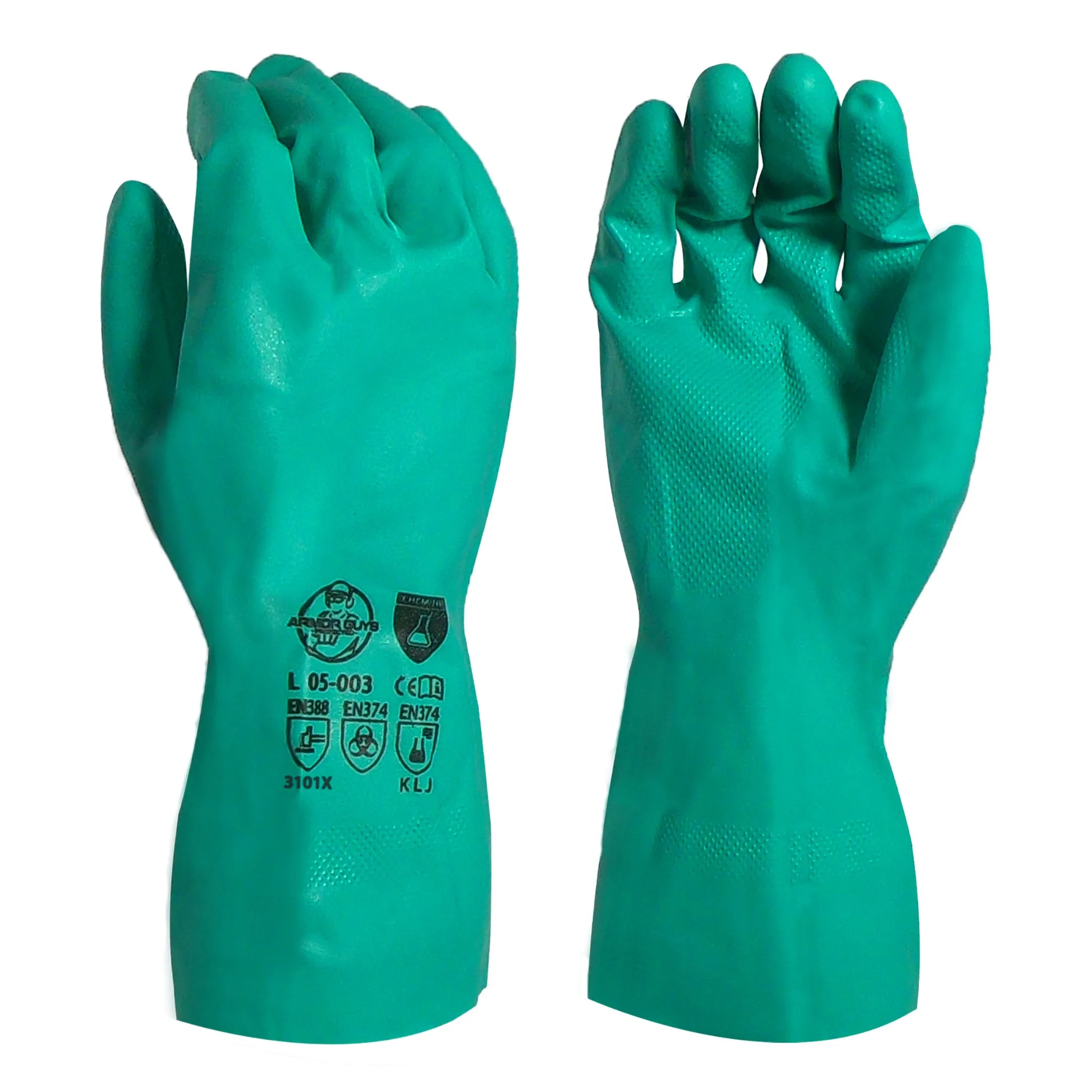 Armor Guys 05-003 ChemiFlex Work Glove, Green, Pair of 12