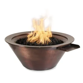 Cazo Round Hammered Copper Fire and Water Bowl - Pool Feature