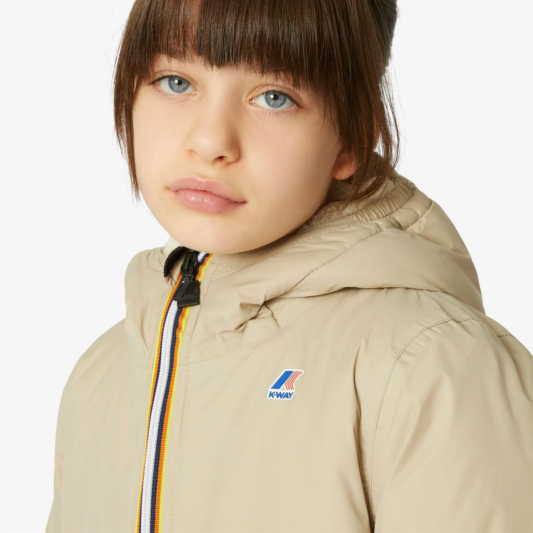 Eiffel Orsetto - Kids Sherpa Lined Waterproof Jacket in Ecru - Beige Grey