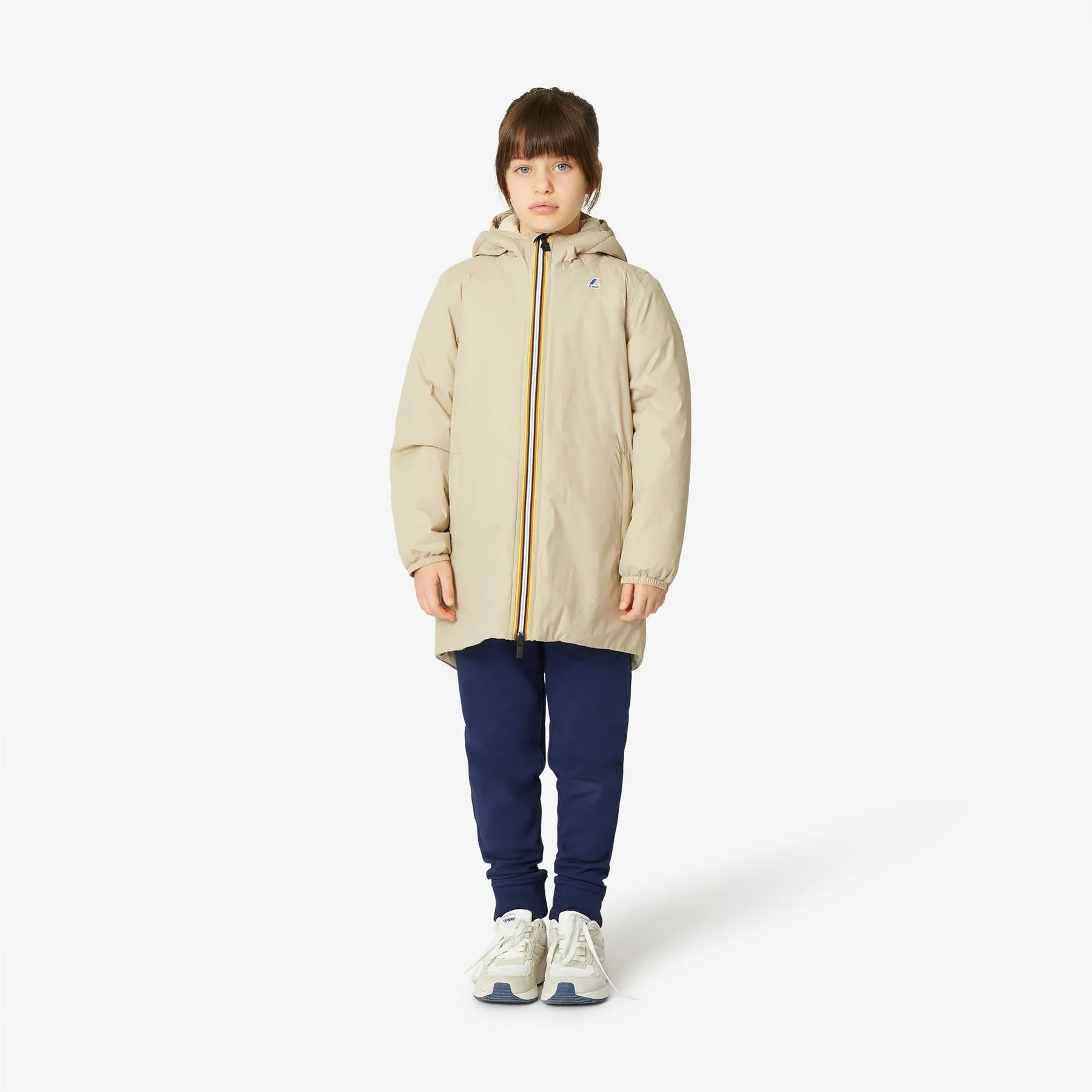 Eiffel Orsetto - Kids Sherpa Lined Waterproof Jacket in Ecru - Beige Grey