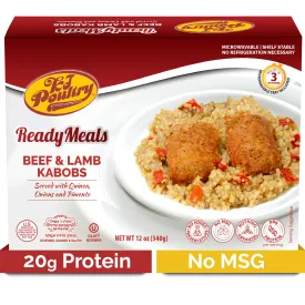 KJ Poultry Kosher MRE Meat Meals Ready to Eat, Beef Lamb Kabob and Quinoa - 1 Pack