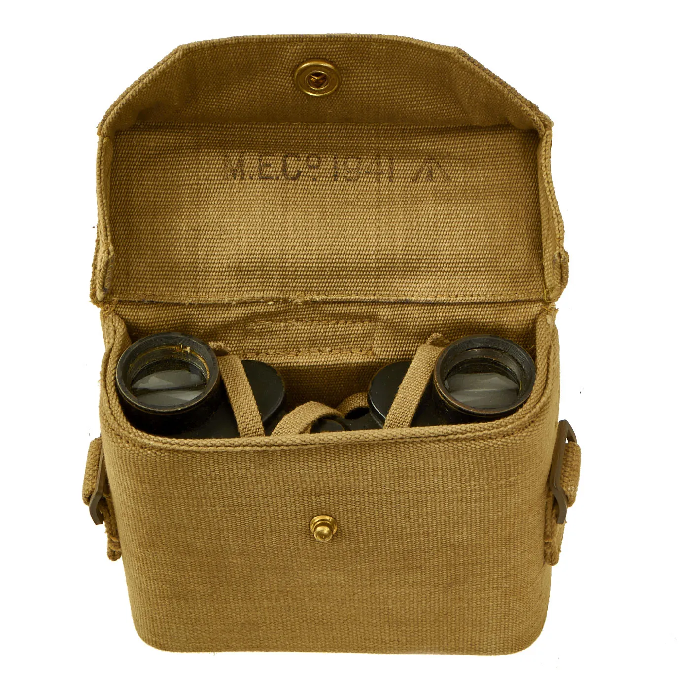 Original British WWII No.2 Mk.III 6X Binoculars Dated 1943 By Kershaw With 1941 Dated Case