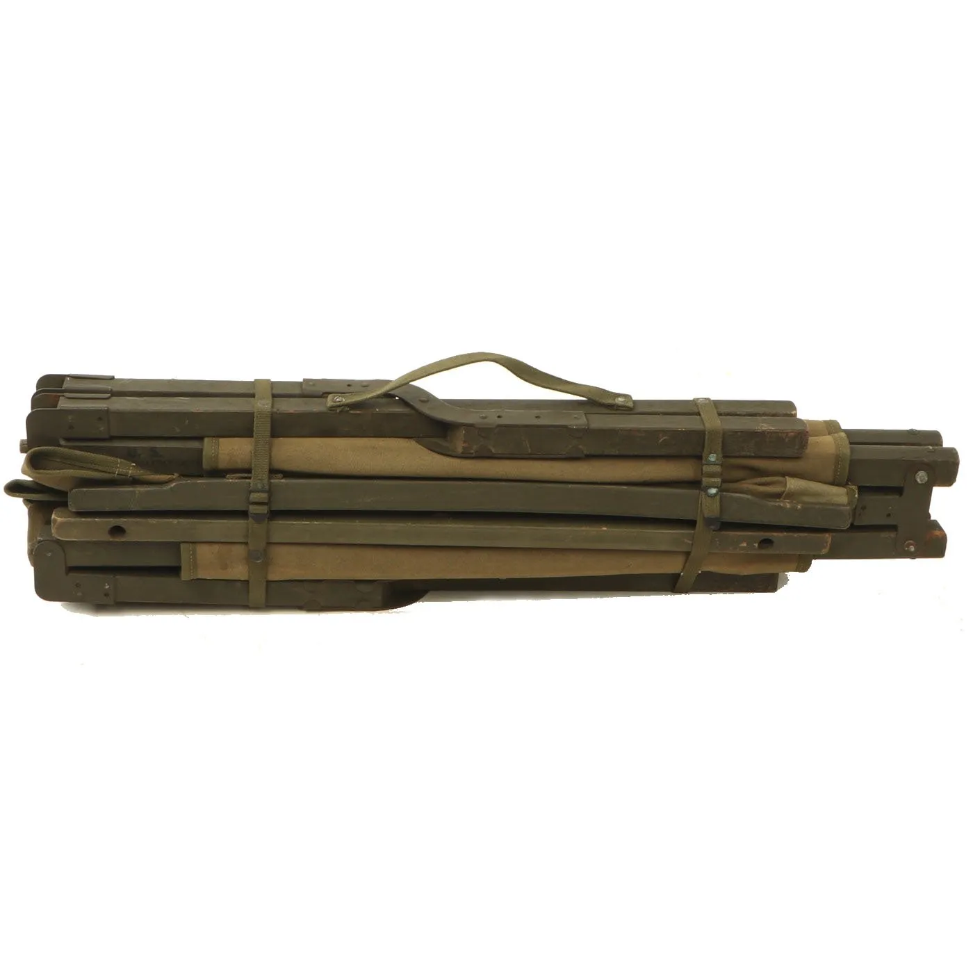 Original U.S. Army WWII and Korean War M-1938 Folding Canvas and Wood Cot