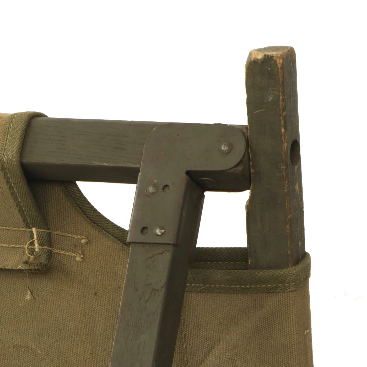 Original U.S. Army WWII and Korean War M-1938 Folding Canvas and Wood Cot