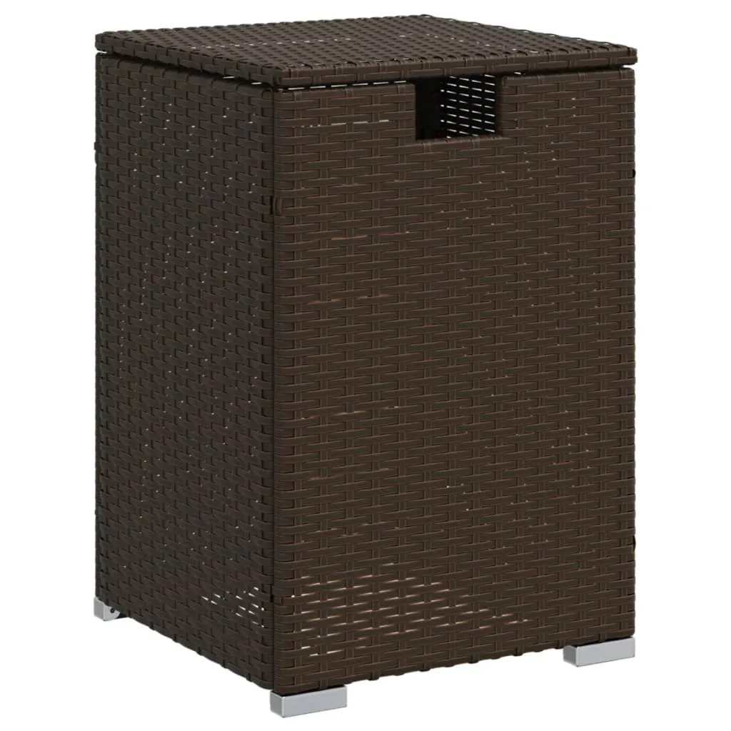 Propane Tank Cover Table Brown 40x40x60 cm Poly Rattan