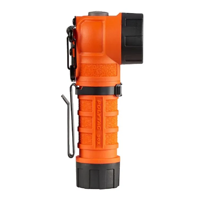 Streamlight PolyTac 90X 88837 USB Right Angle Light, Includes Streamlight SL B26 Battery Pack And Gear Keeper, Orange, 1 Each