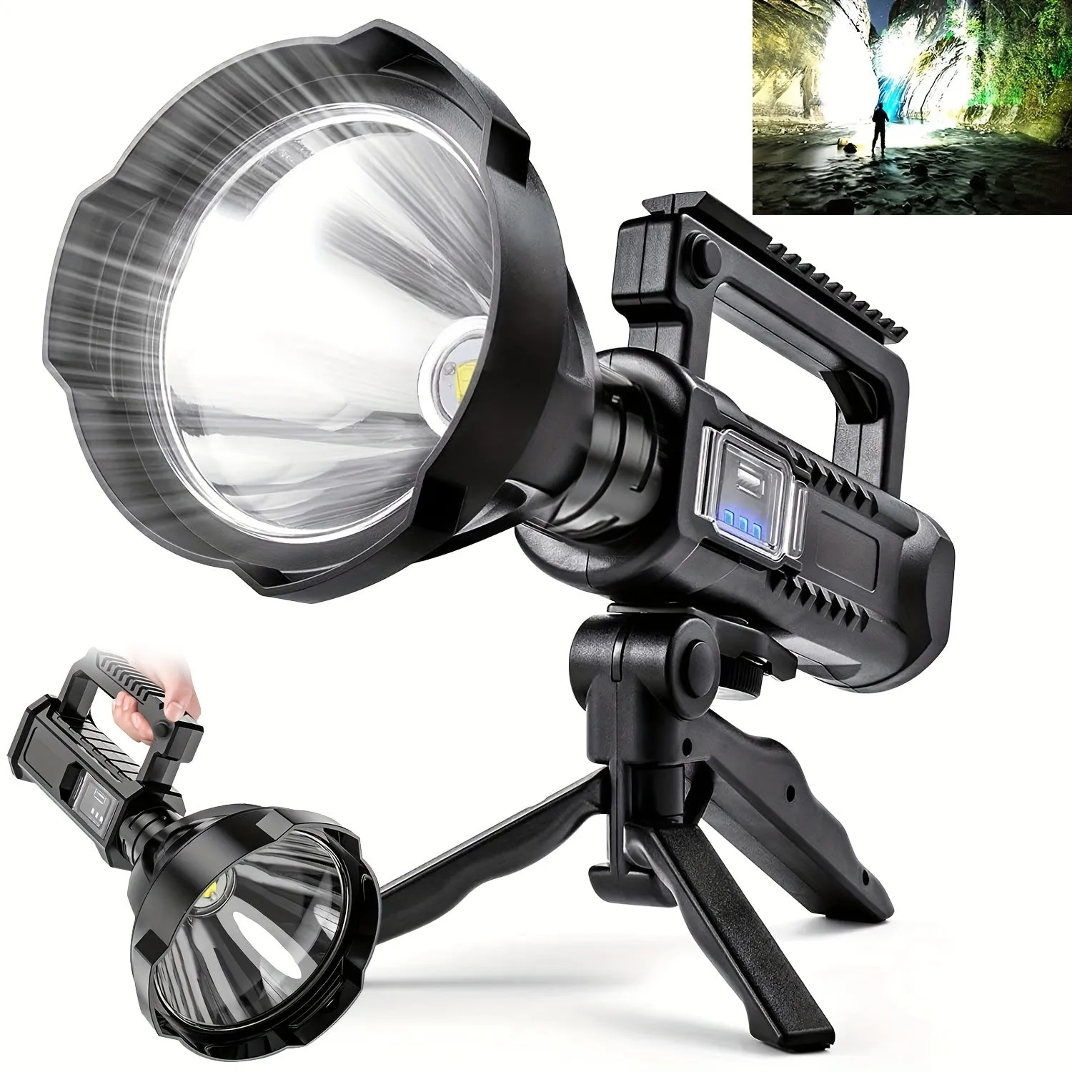 Super Bright USB Rechargeable LED Spotlight with 4 Modes