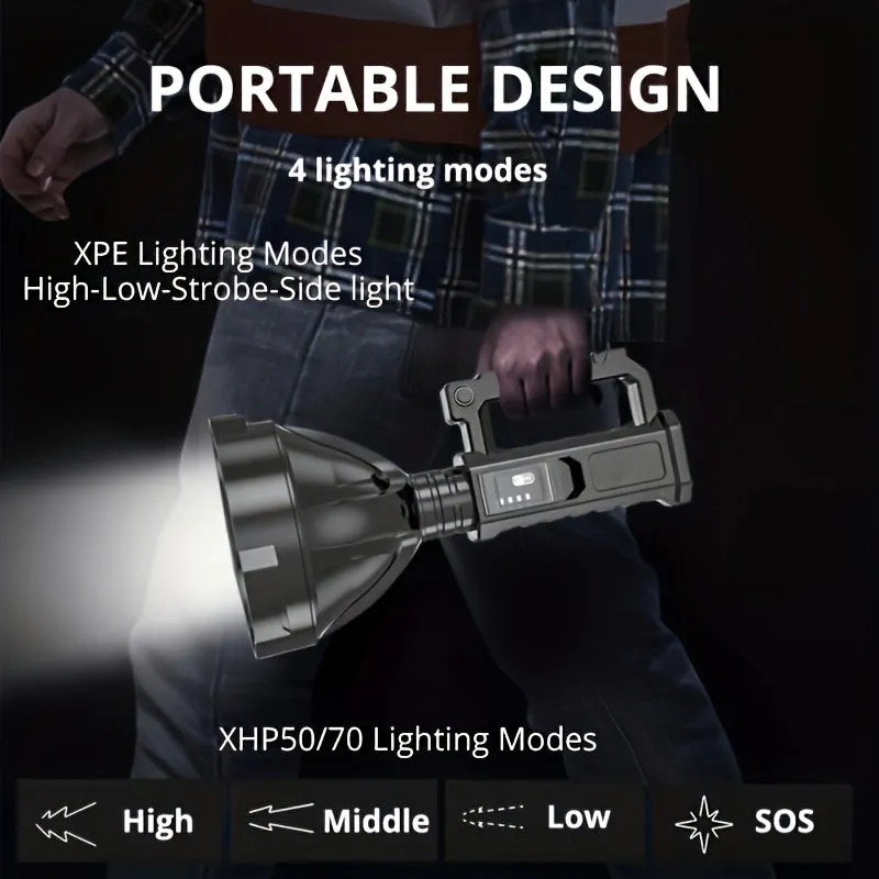 Super Bright USB Rechargeable LED Spotlight with 4 Modes