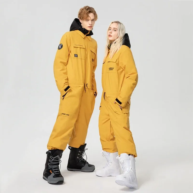 Unisex Winter Waterproof Warm Ski Overalls Suit