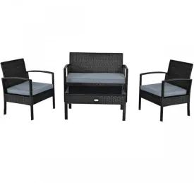 Very Relaxing & Elegant 4 Piece Patio Furniture Set Cushioned With Love Seat | Table